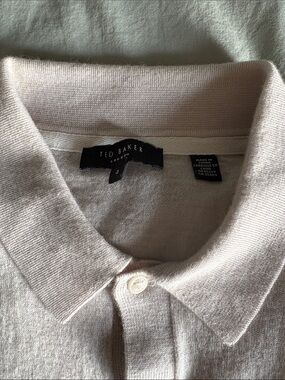 Ted Baker Men's Light Cream Knit Polo